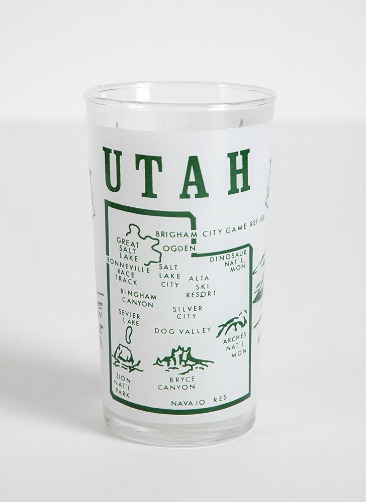 1950s 60s Utah souvenir glass