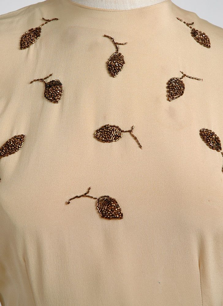 1940s beaded leaves silky blouse (issues)