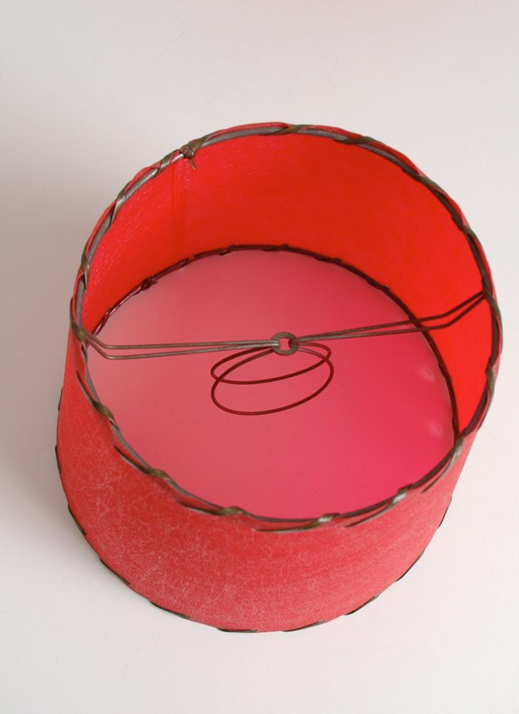1950s red fiberglass lamp shades