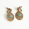 1950s Victorian-inspired faux turquoise dangle earrings