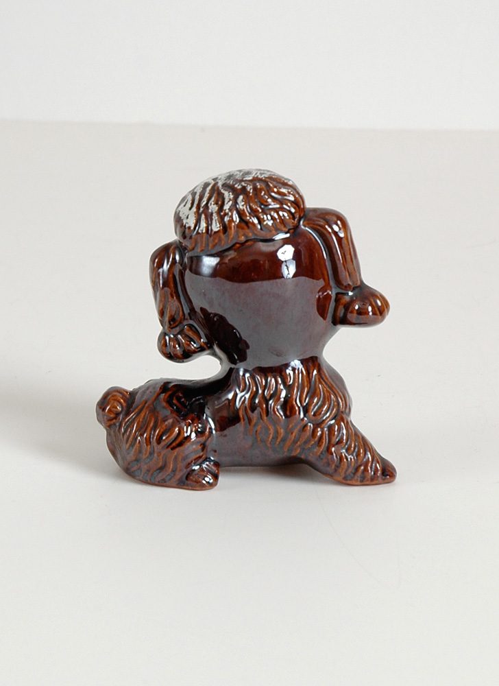 1950s brown ceramic poodle Japan