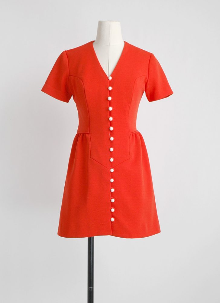 1960s Stanton Jrs orange mini dress