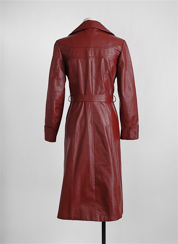 1970s burgundy leather coat