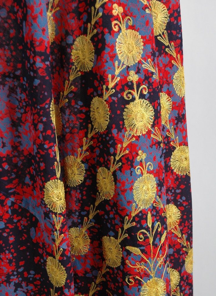 1970s India embroidered wrap skirt old stock