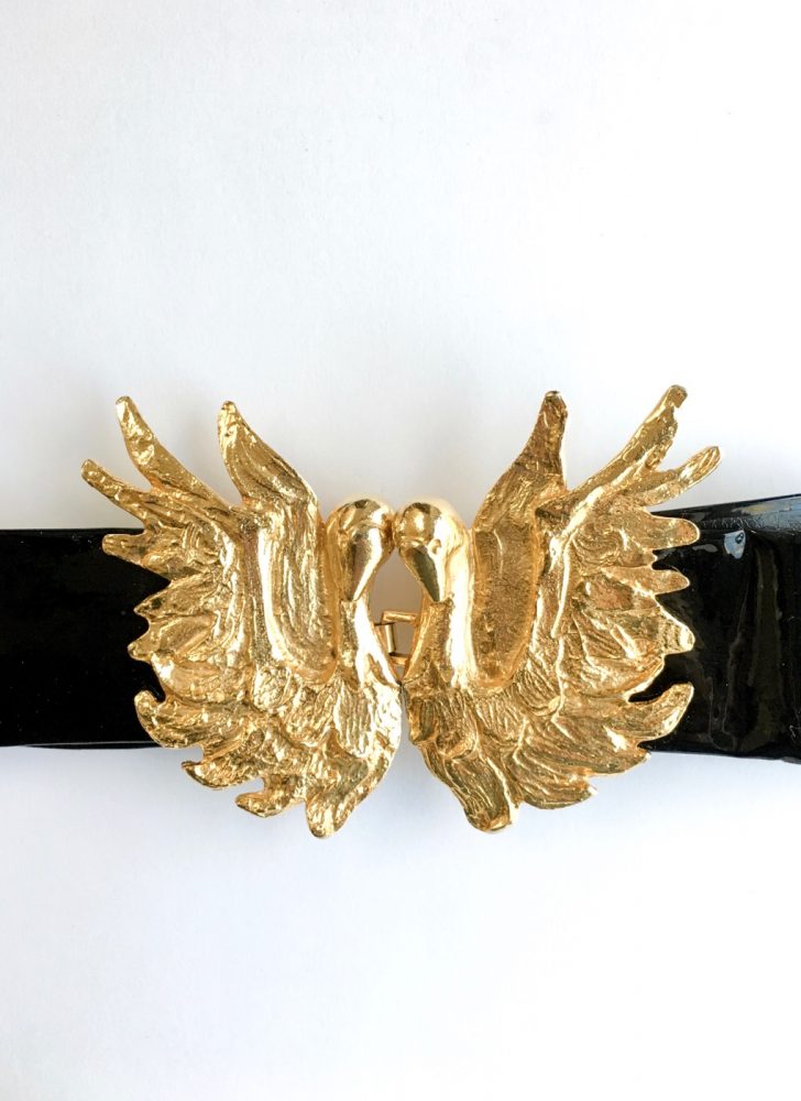 1970s Mimi Di Niscemi swans buckle belt
