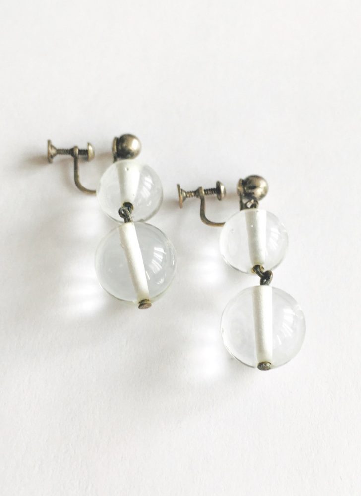 cute glass ball drop screwback earrings