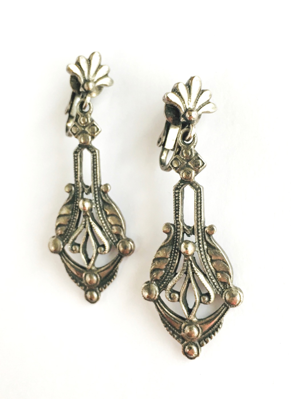 vintage antiqued silver Florenza drop earrings – Sweet Air Vintage