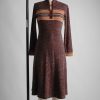 1970s-mandarin-collar-brown-knit-sweater-dress