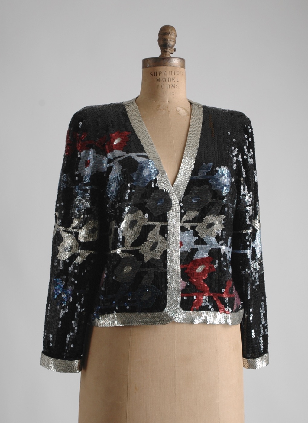 1980s abstract floral design sequin + bead jacket – Sweet Air Vintage